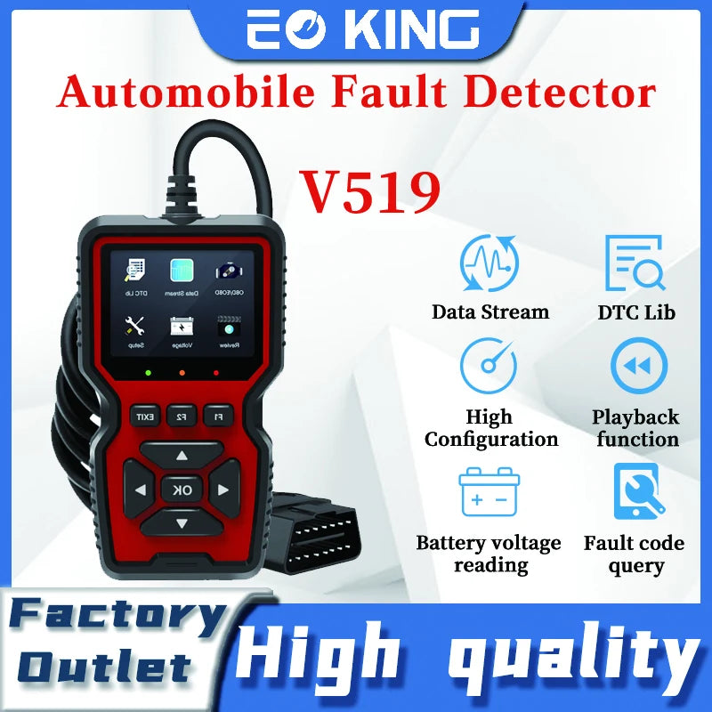 V519 Scanner for Car Obd2 Multi-Functional Vehicle Fault Diagnosis Instrument Diagnostic Tool