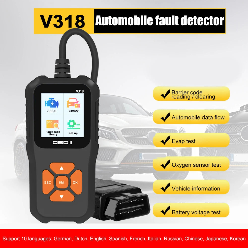 V318 OBD2 Scanner Car Fault Diagnostic Instrument