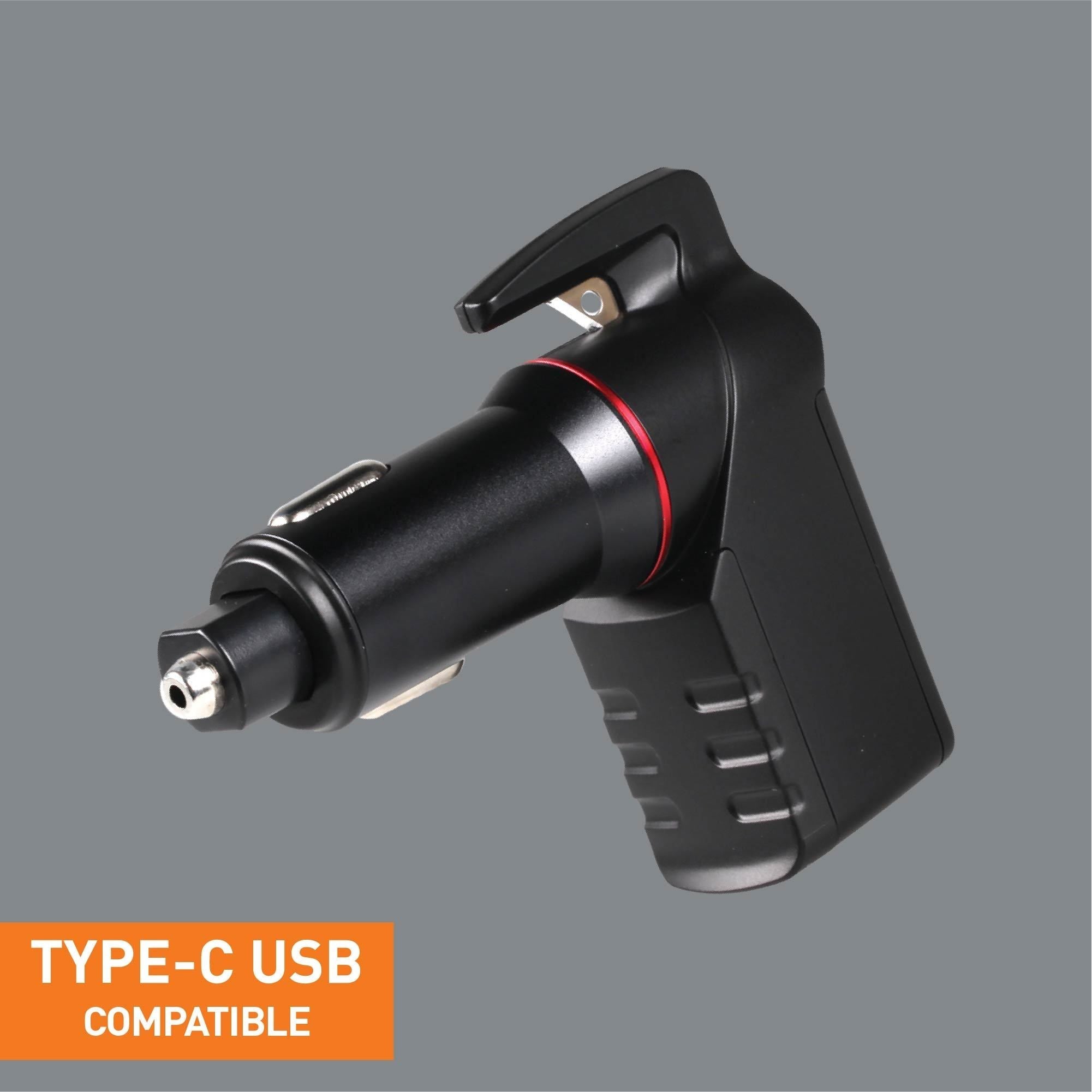 Emergency Escape Mini Hammer USB Car Charger - Multifunctional Vehicle Charger.