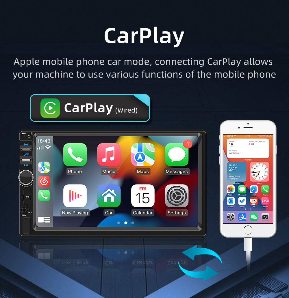 CarPlay Android Auto 7Inch 2 Din Car Radio Autoradio Multimedia Player