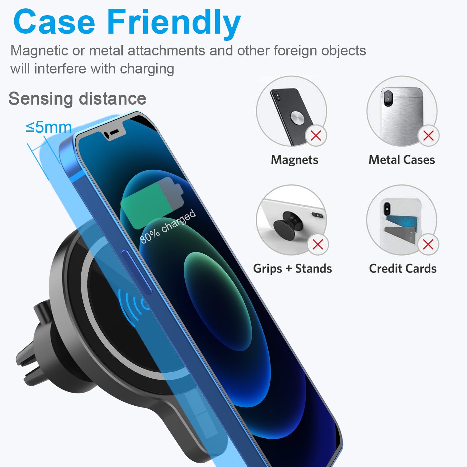 WH-10C Magnetic Wireless Charging Phone Holder