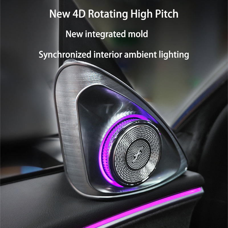 4D Rotating Tweeter LED Ambient Speaker for Tesla Model Y 3 Model 3 Highland Top Sound Quality Blind-Spot Reminder